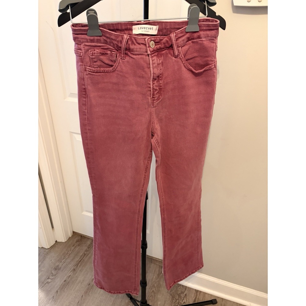 Lovervet by Vervet Purple Raw Hem Ankle Bootcut Jeans 29/9 Indie Sleaze EUC